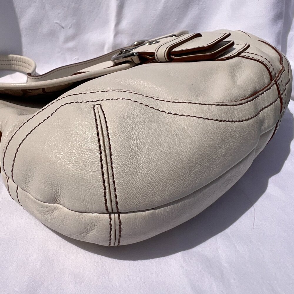 Vintage Coach Soho Ivory Off White Large Shoulder Bag Style 9248 - Picture 4 of 16